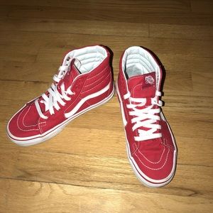 Red Sk8-Hi Vans